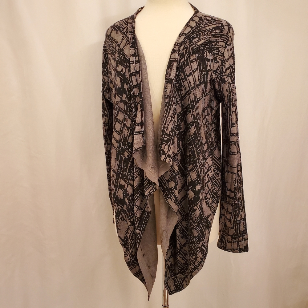 Kenneth Cole Abstract Print Cascade Cardigan EUC - Picture 1 of 5